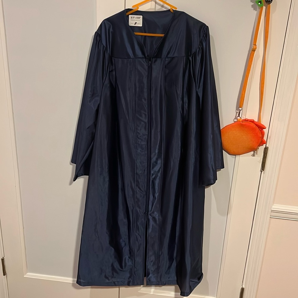 NEW Balfour Navy Blue Shiny Graduation Gown High School Bachelor's Associates